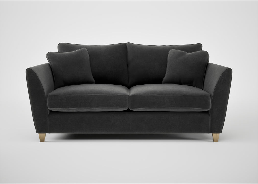 Torino 3 Seater Sofa Smart Luxe Velvet Nickel / Natural