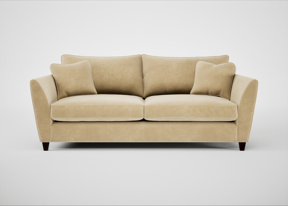 Torino 4 Seater Sofa Smart Luxe Velvet Biscuit / Black