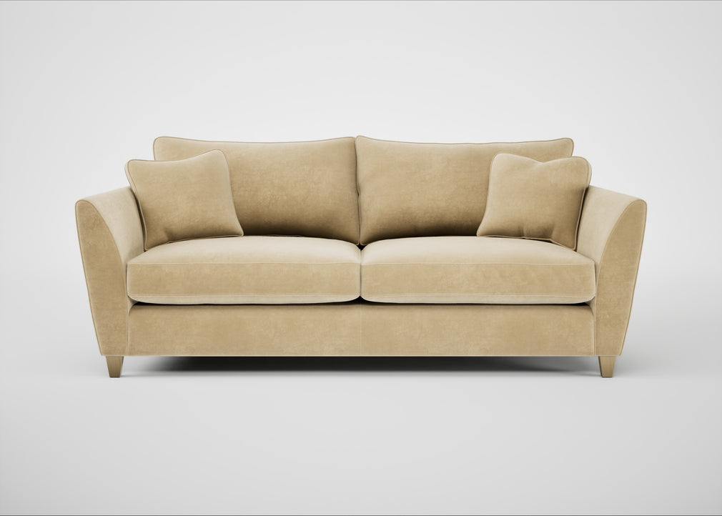 Torino 4 Seater Sofa Smart Luxe Velvet Biscuit / Natural