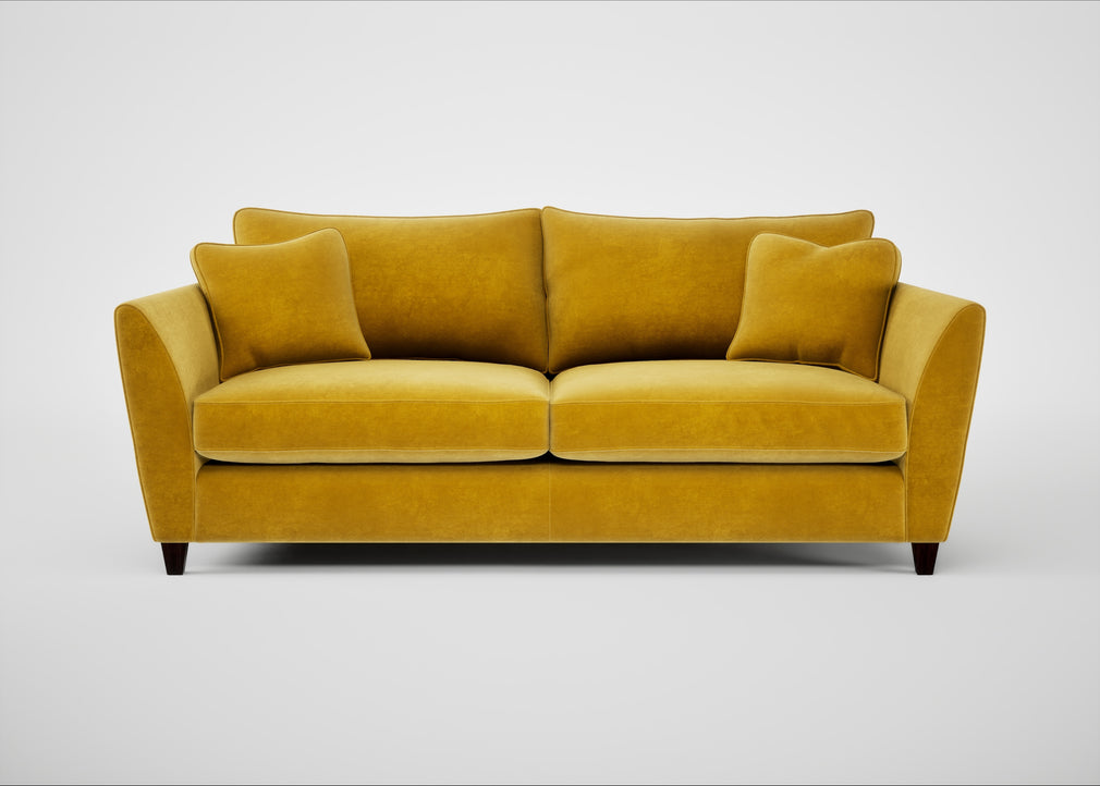 Torino 4 Seater Sofa Smart Luxe Velvet Canary / Black