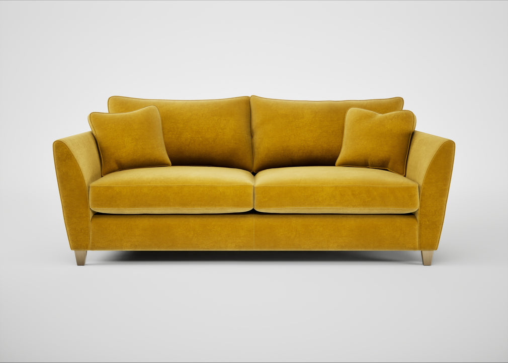 Torino 4 Seater Sofa Smart Luxe Velvet Canary / Natural
