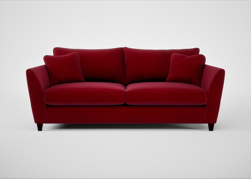 Torino 4 Seater Sofa Smart Luxe Velvet Mulberry / Black