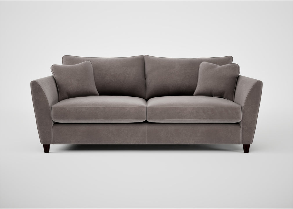 Torino 4 Seater Sofa Smart Luxe Velvet Mushroom / Black