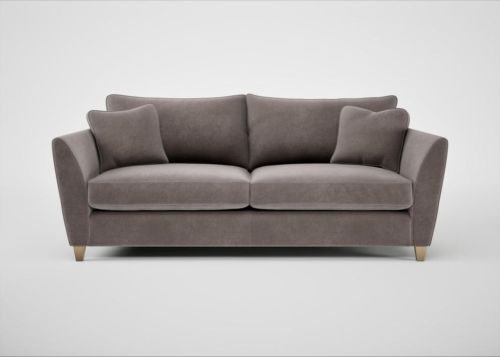 Torino 4 Seater Sofa Smart Luxe Velvet Mushroom / Natural