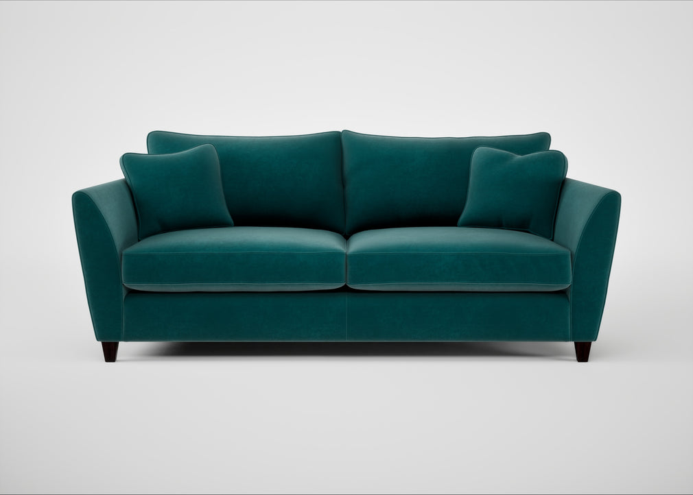 Torino 4 Seater Sofa Smart Luxe Velvet Ocean Green / Black