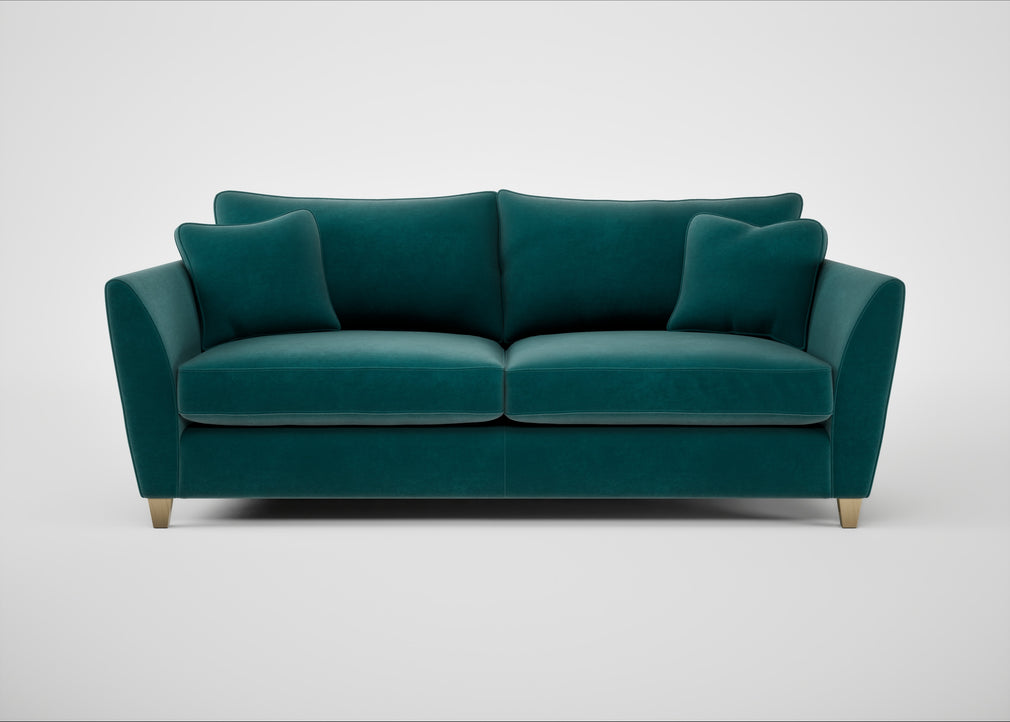 Torino 4 Seater Sofa Smart Luxe Velvet Ocean Green / Natural