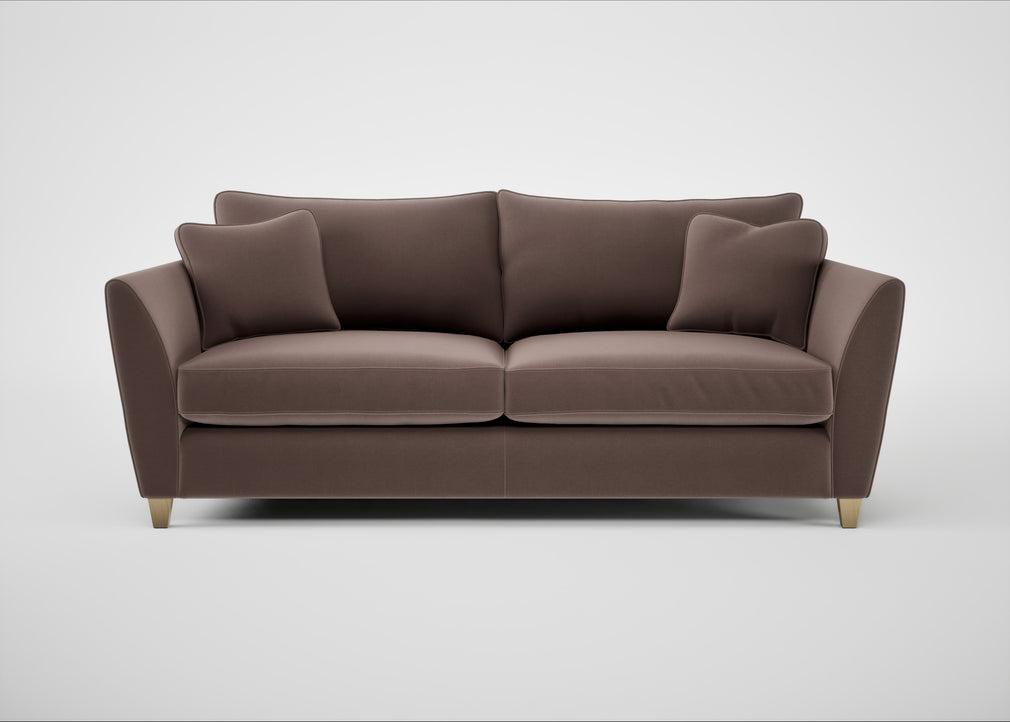 Torino 4 Seater Sofa Smart Velvet Mouse / Natural