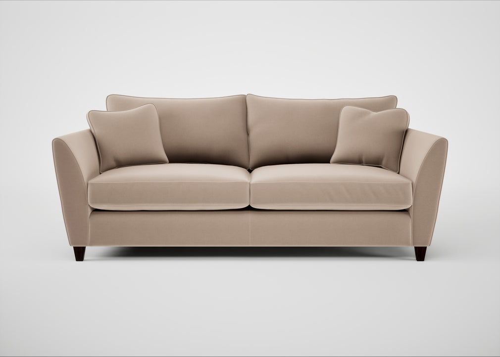 Torino 4 Seater Sofa Smart Velvet Pebble / Black