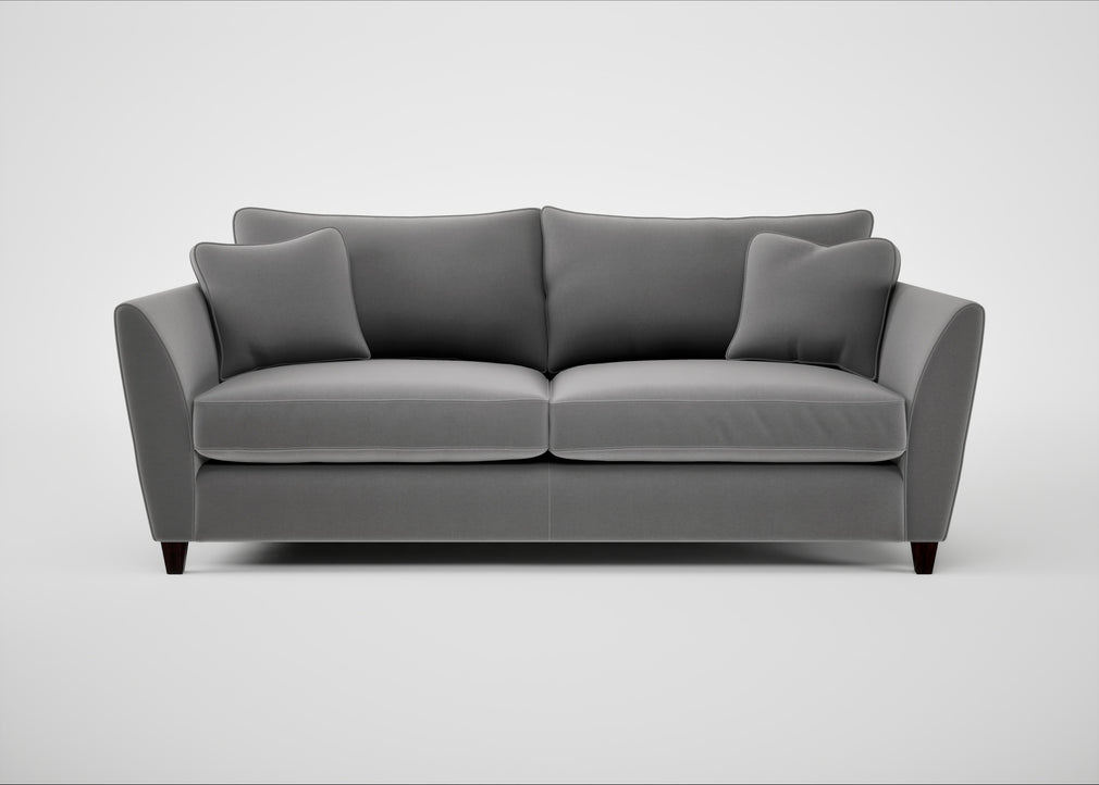 Torino 4 Seater Sofa Smart Velvet Mercury / Black