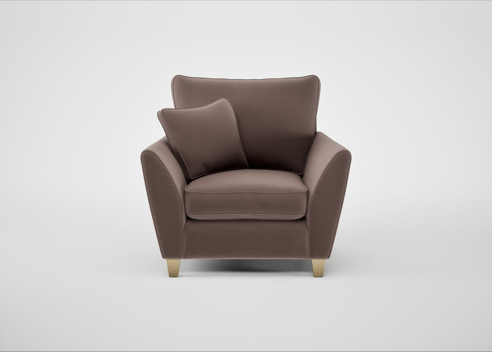 Torino Armchair Smart Velvet Mouse / Natural