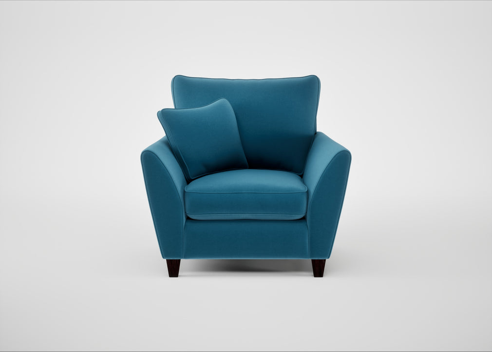 Torino Armchair Smart Velvet Ocean Blue / Black