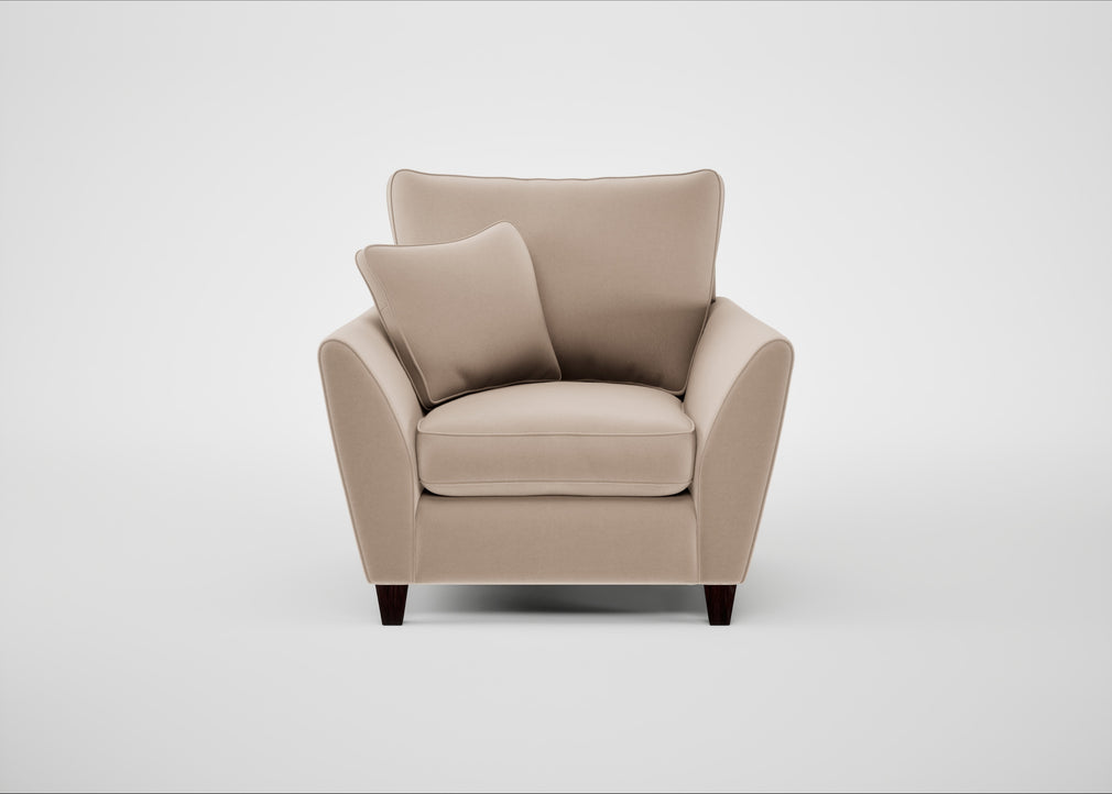 Torino Armchair Smart Velvet Pebble / Black