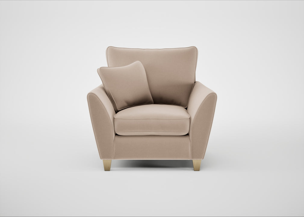Torino Armchair Smart Velvet Pebble / Natural