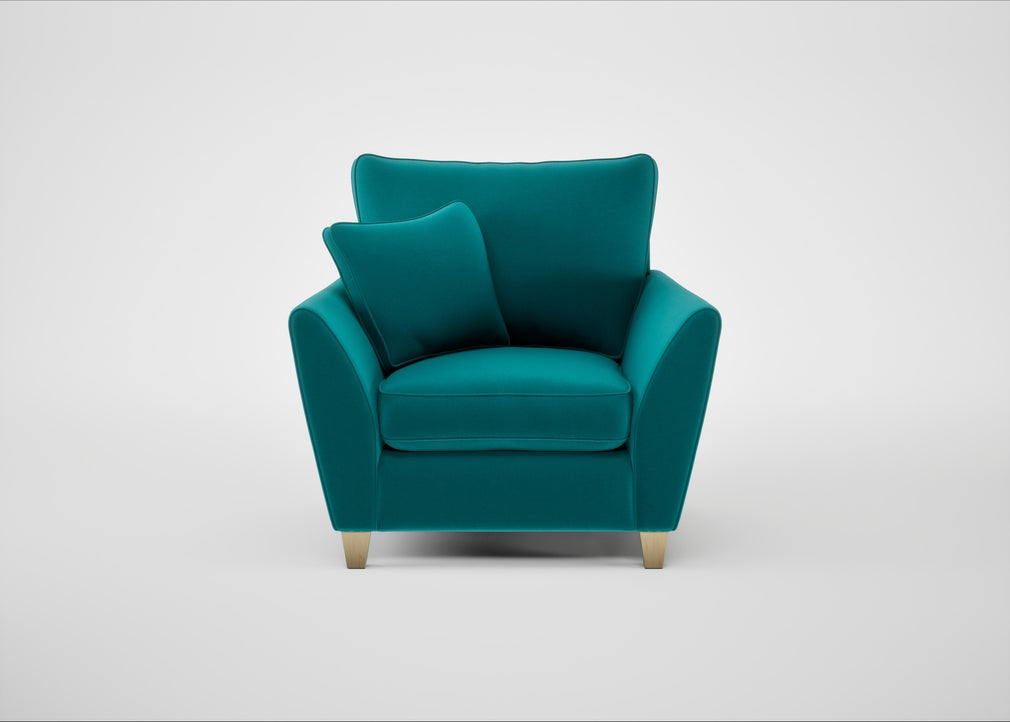 Torino Armchair Smart Velvet Petrol / Natural