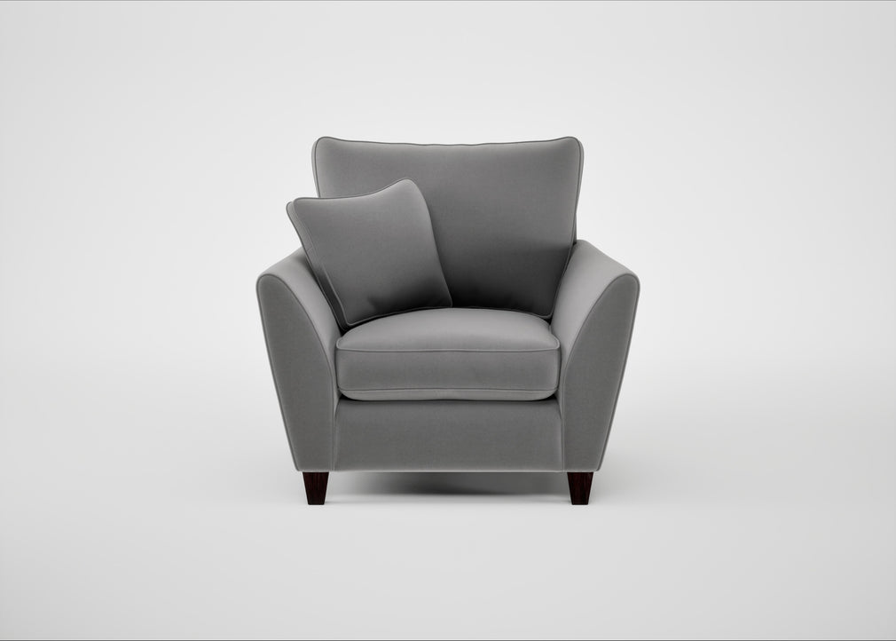 Torino Armchair Smart Velvet Mercury / Black