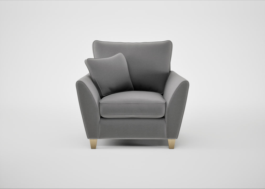 Torino Armchair Smart Velvet Mercury / Natural