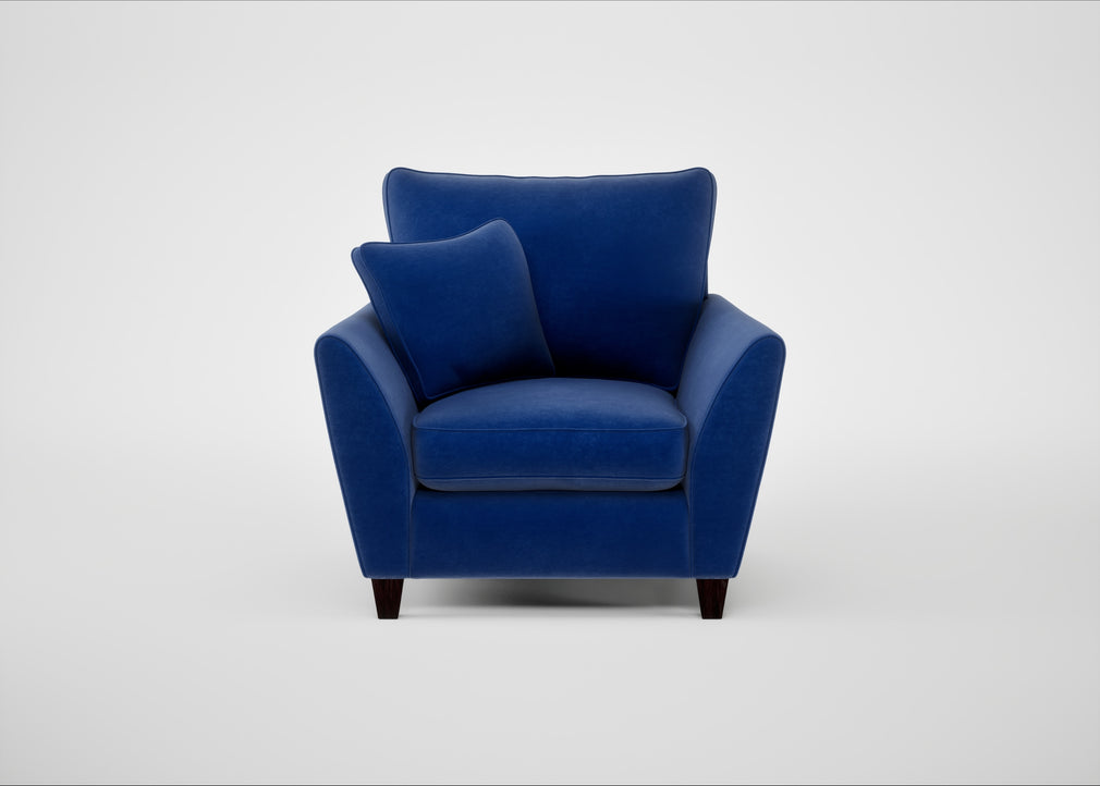 Torino Armchair Smart Luxe Velvet Azure / Black
