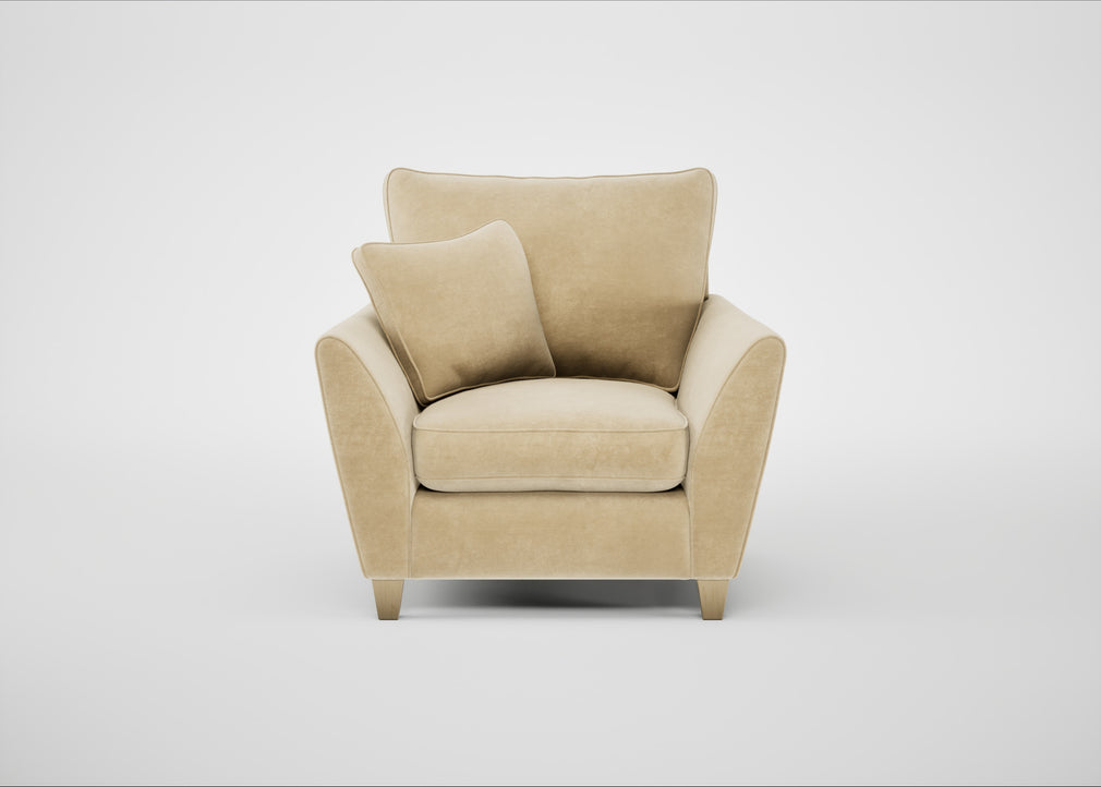 Torino Armchair Smart Luxe Velvet Biscuit / Natural