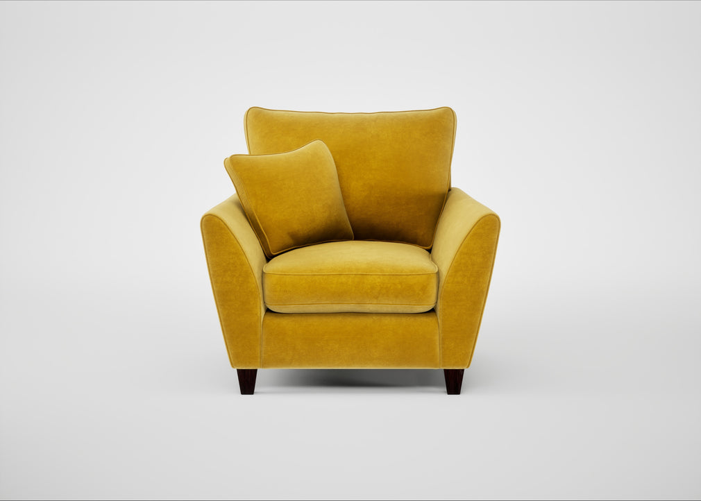 Torino Armchair Smart Luxe Velvet Canary / Black