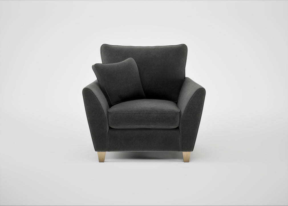 Torino Armchair Smart Luxe Velvet Nickel / Natural