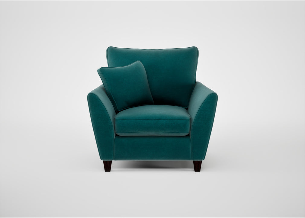 Torino Armchair Smart Luxe Velvet Ocean Green / Black