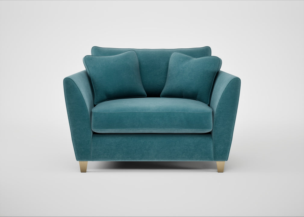 Torino Loveseat Smart Luxe Velvet Airforce Blue / Natural