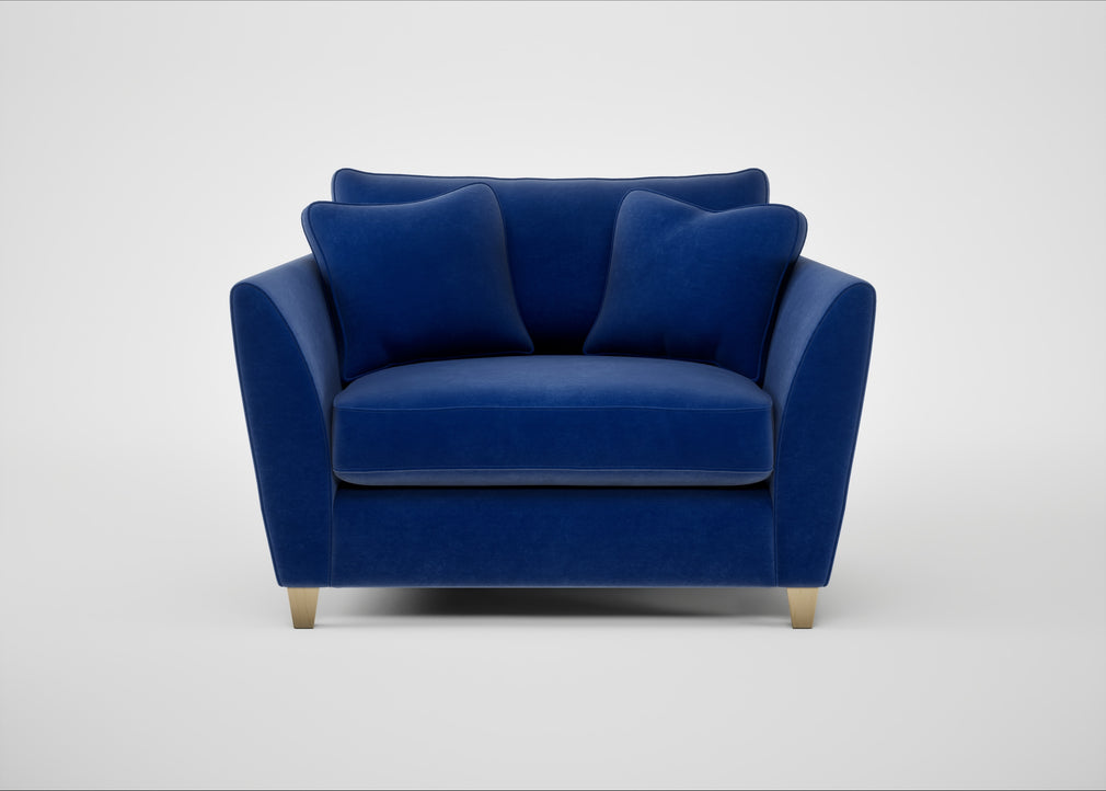 Torino Loveseat Smart Luxe Velvet Azure / Natural