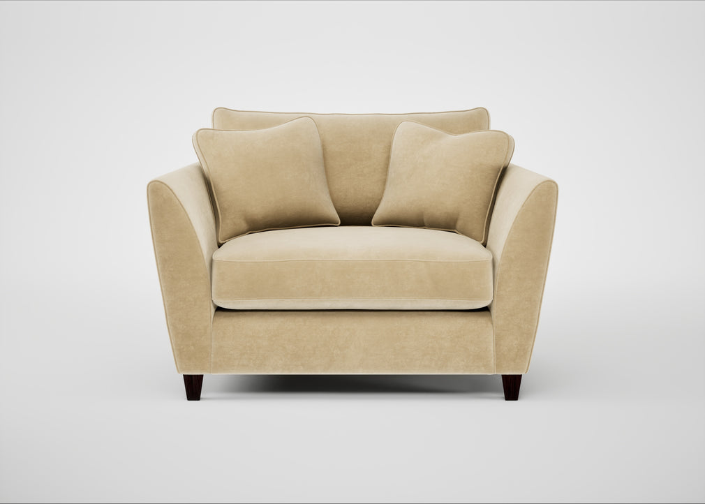 Torino Loveseat Smart Luxe Velvet Biscuit / Black