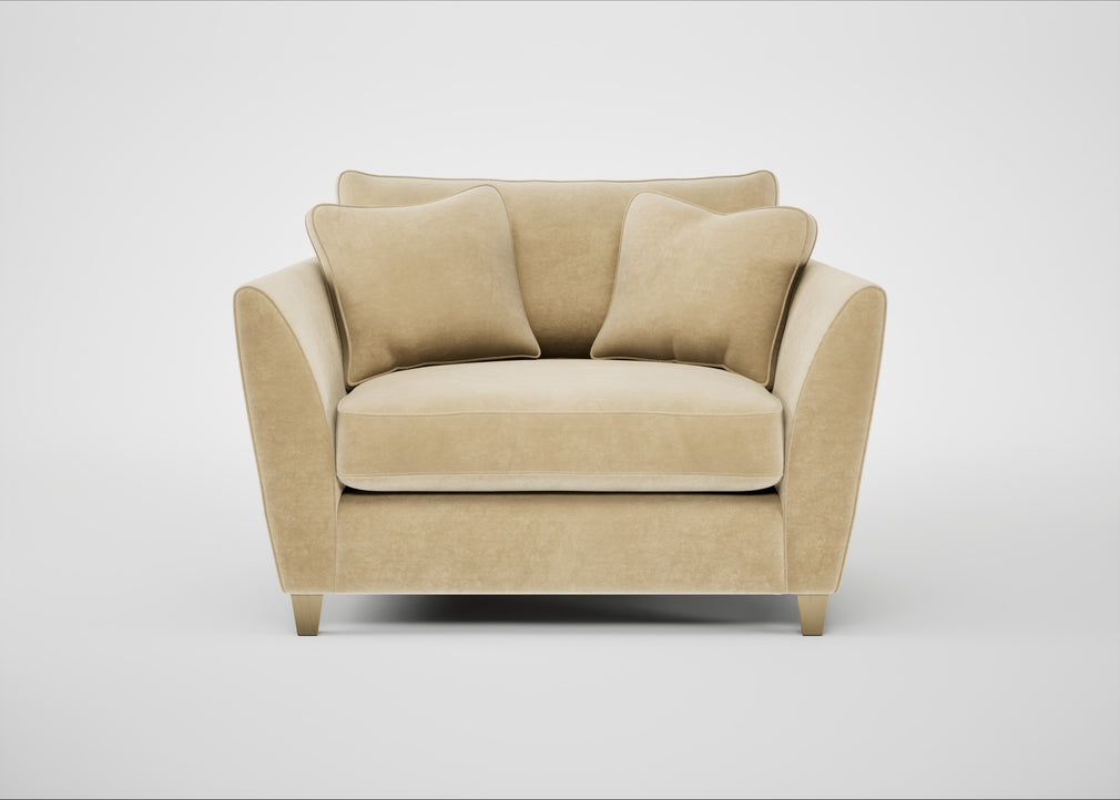 Torino Loveseat Smart Luxe Velvet Biscuit / Natural