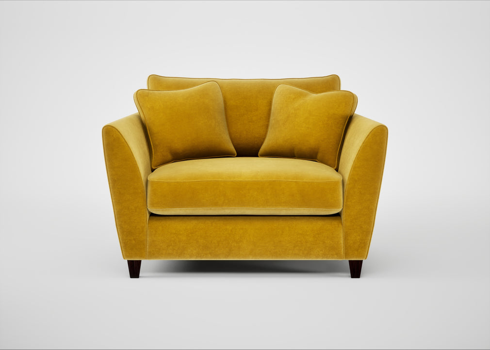 Torino Loveseat Smart Luxe Velvet Canary / Black