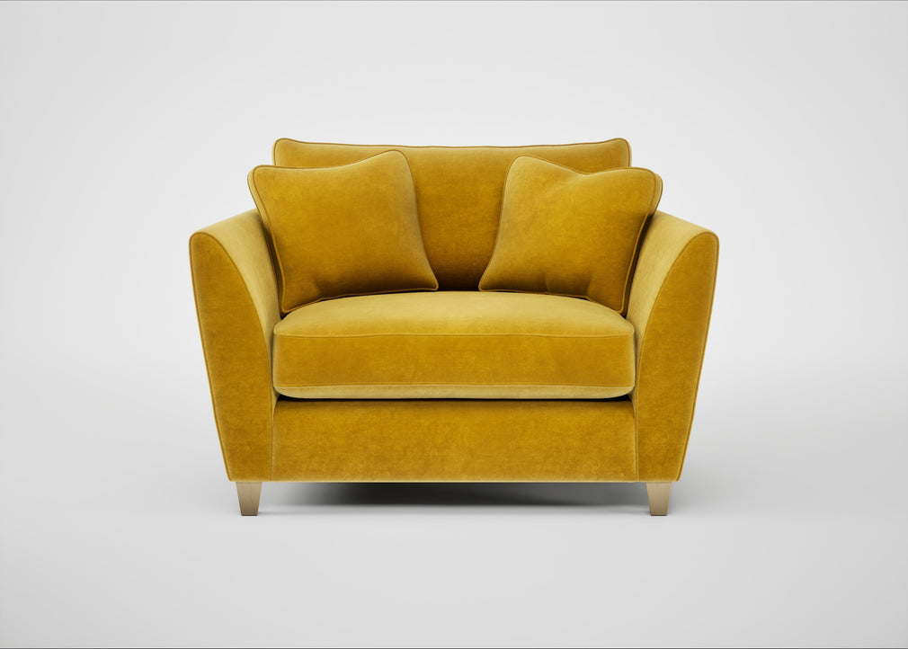 Torino Loveseat Smart Luxe Velvet Canary / Natural
