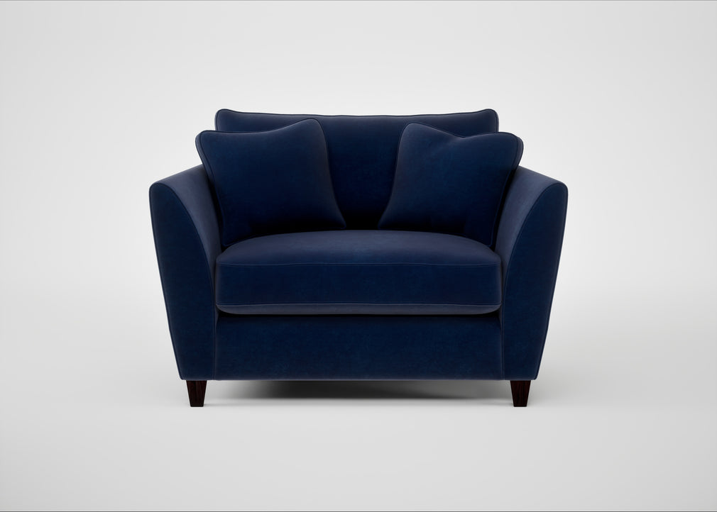 Torino Loveseat Smart Luxe Velvet Midnight / Black