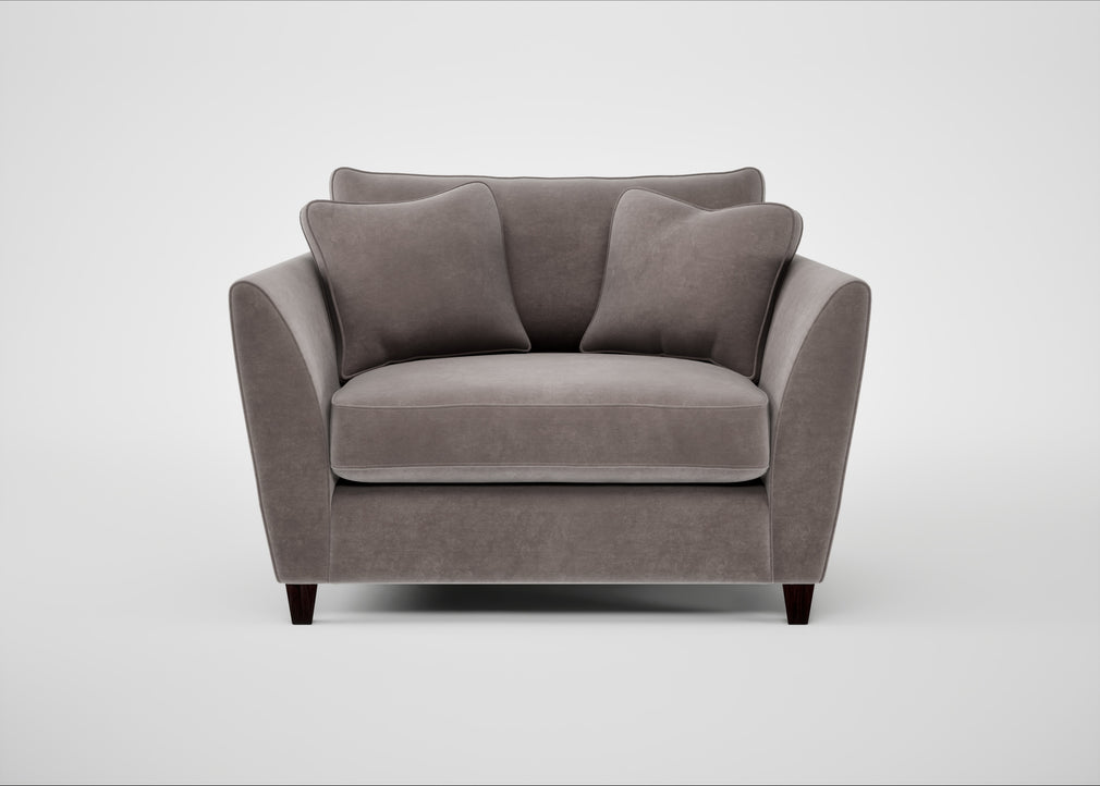 Torino Loveseat Smart Luxe Velvet Mushroom / Black