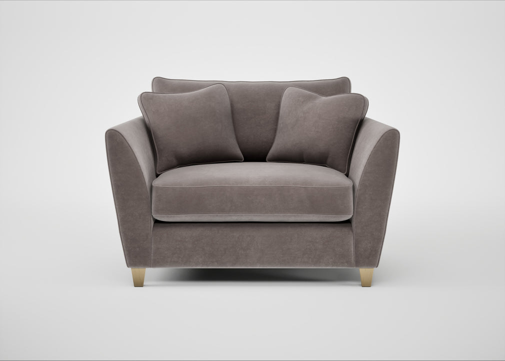 Torino Loveseat Smart Luxe Velvet Mushroom / Natural