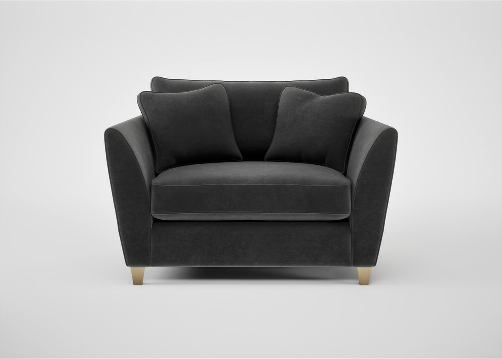 Torino Loveseat Smart Luxe Velvet Nickel / Natural