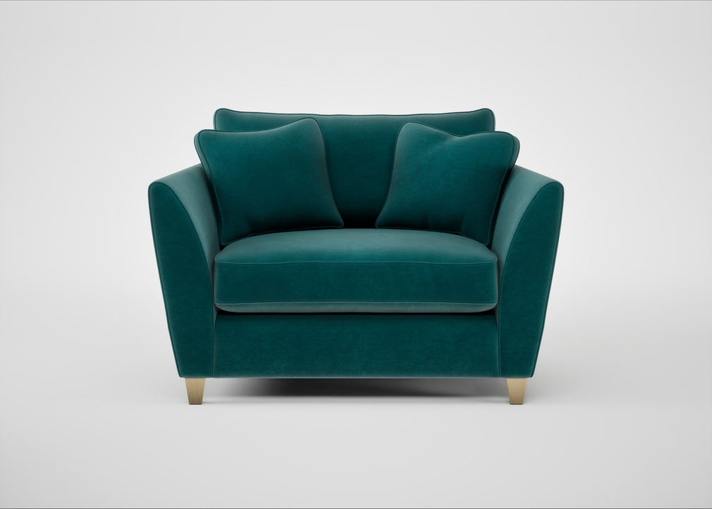 Torino Loveseat Smart Luxe Velvet Ocean Green / Natural