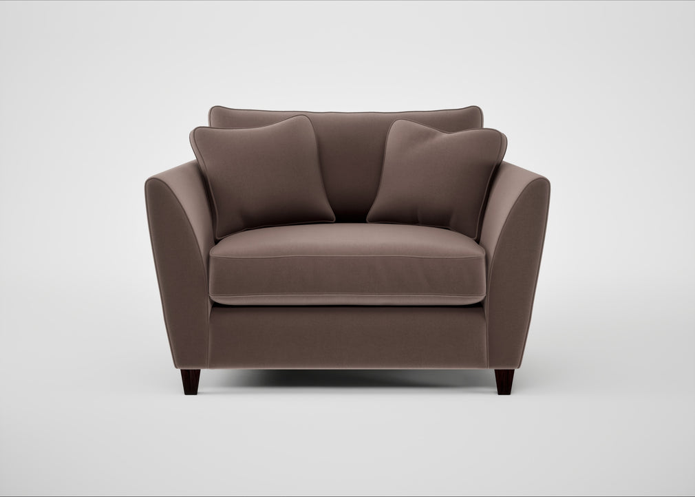 Torino Loveseat Smart Velvet Mouse / Black