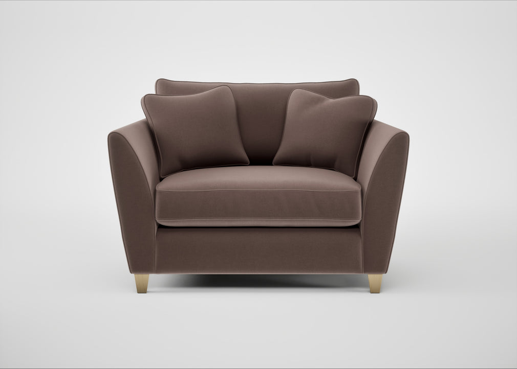 Torino Loveseat Smart Velvet Mouse / Natural