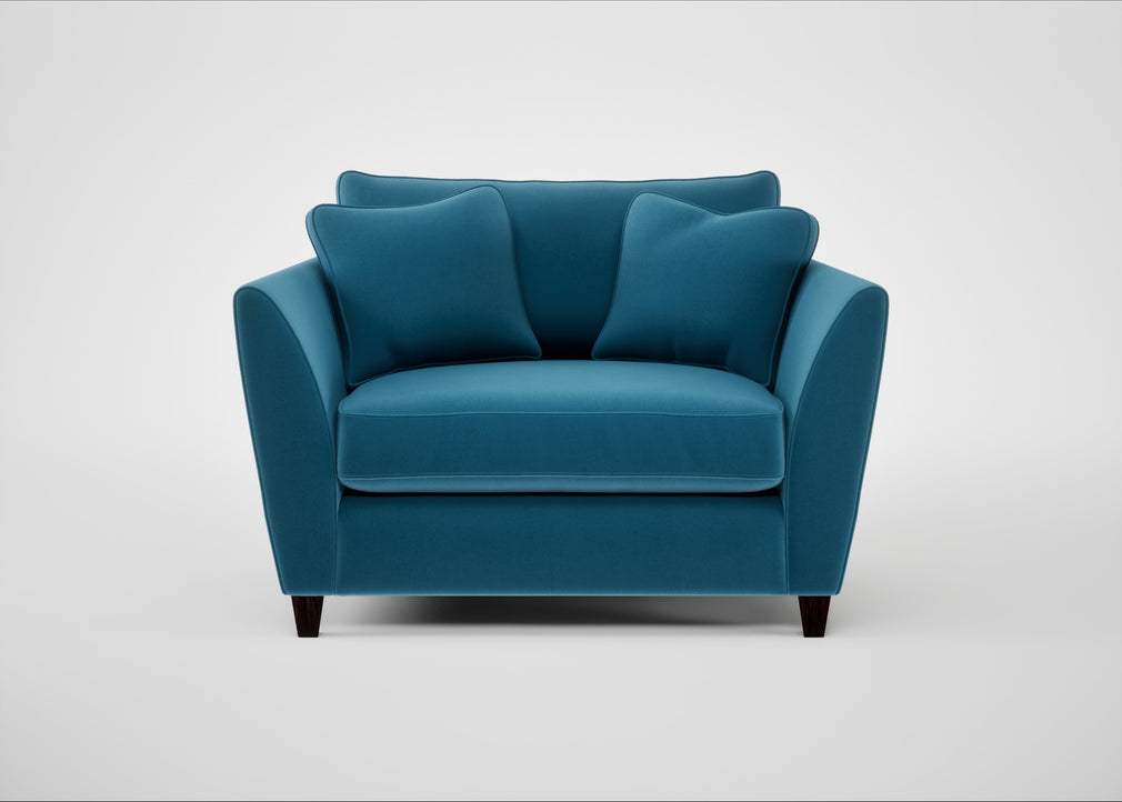 Torino Loveseat Smart Velvet Ocean Blue / Black