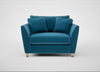 Torino Loveseat Smart Velvet Ocean Blue / Natural