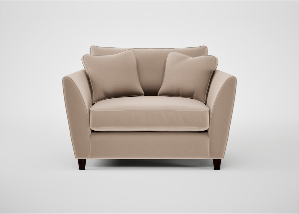 Torino Loveseat Smart Velvet Pebble / Black