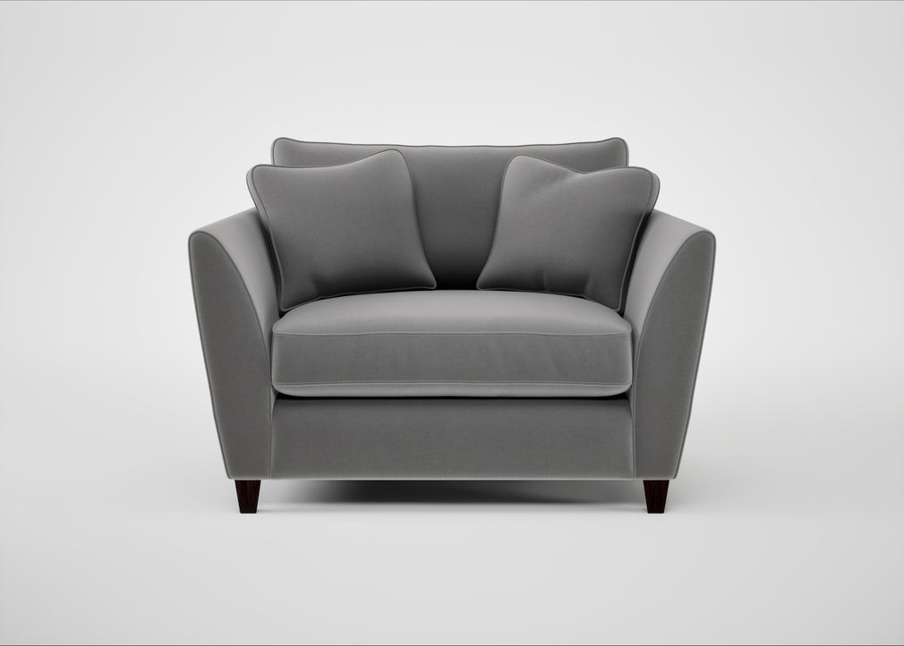 Torino Loveseat Smart Velvet Mercury / Black