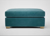 Torino Footstool Smart Luxe Velvet Airforce Blue / Natural