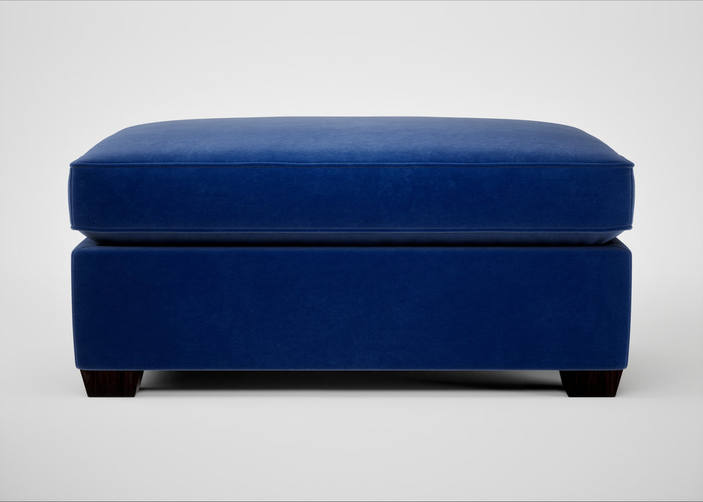 Torino Footstool Smart Luxe Velvet Azure / Black