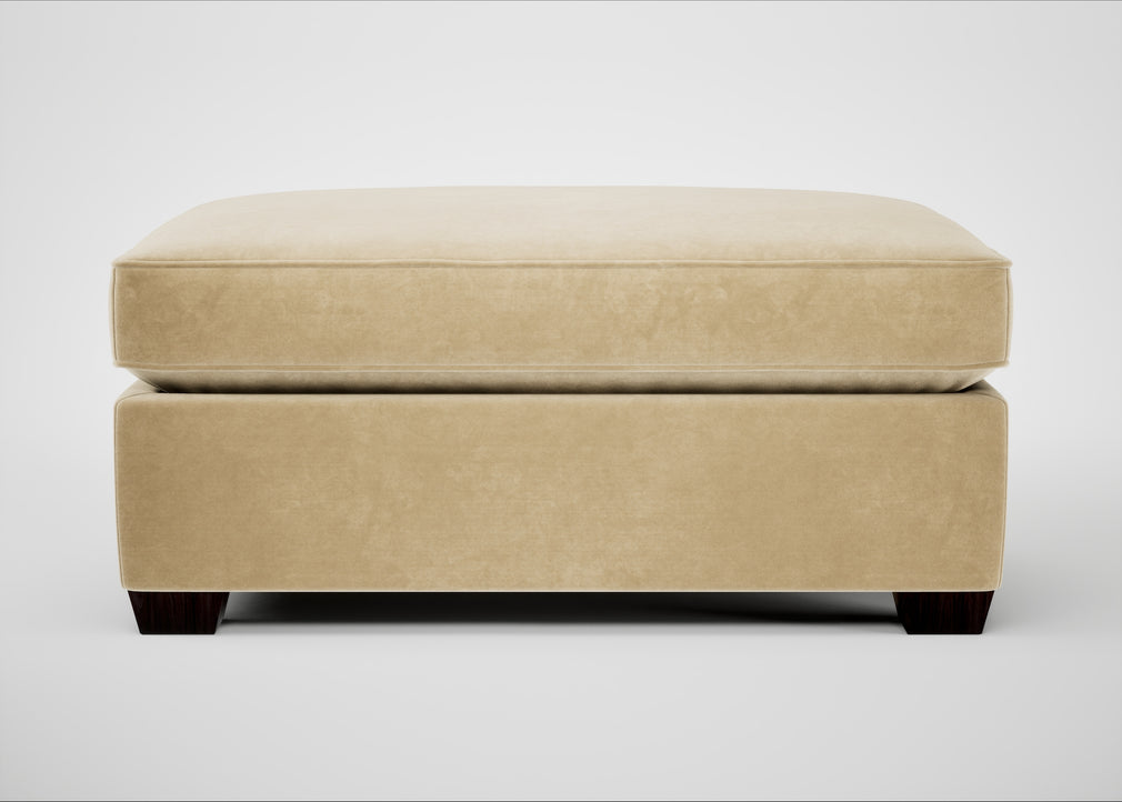 Torino Footstool Smart Luxe Velvet Biscuit / Black