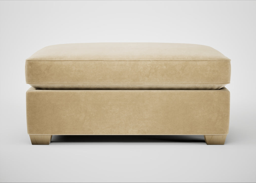 Torino Footstool Smart Luxe Velvet Biscuit / Natural