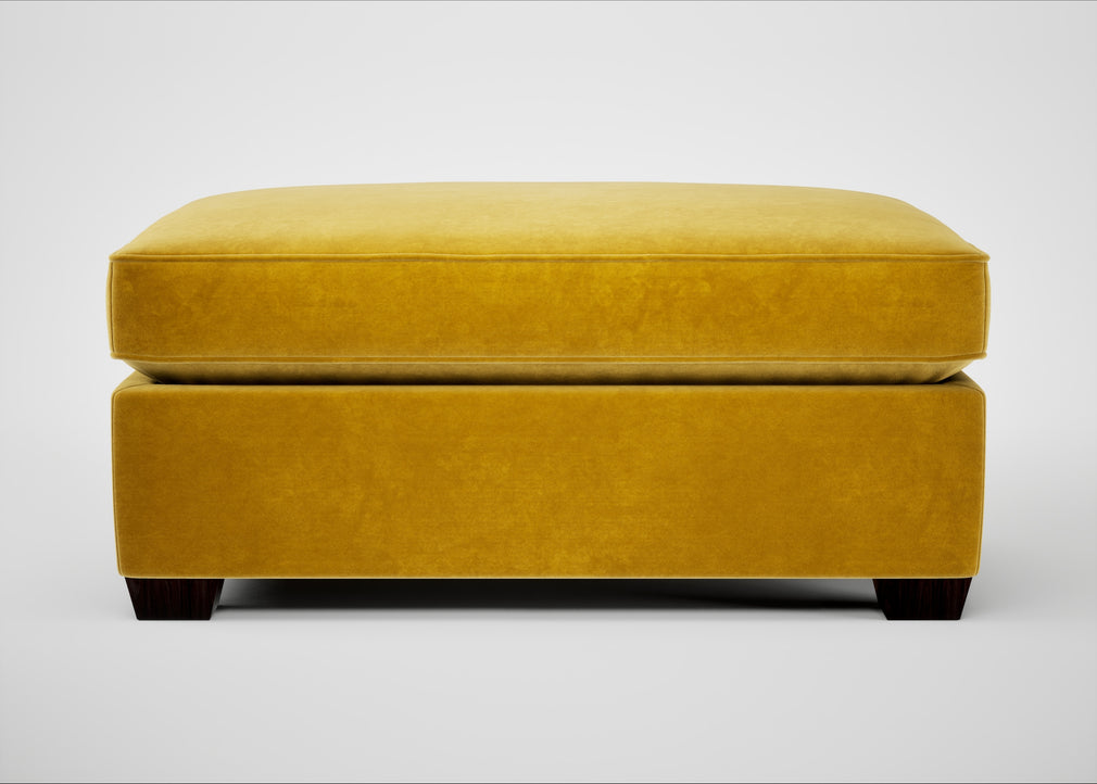 Torino Footstool Smart Luxe Velvet Canary / Black