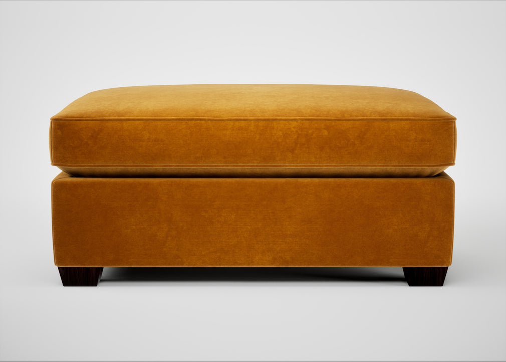 Torino Footstool Smart Luxe Velvet Cognac / Black