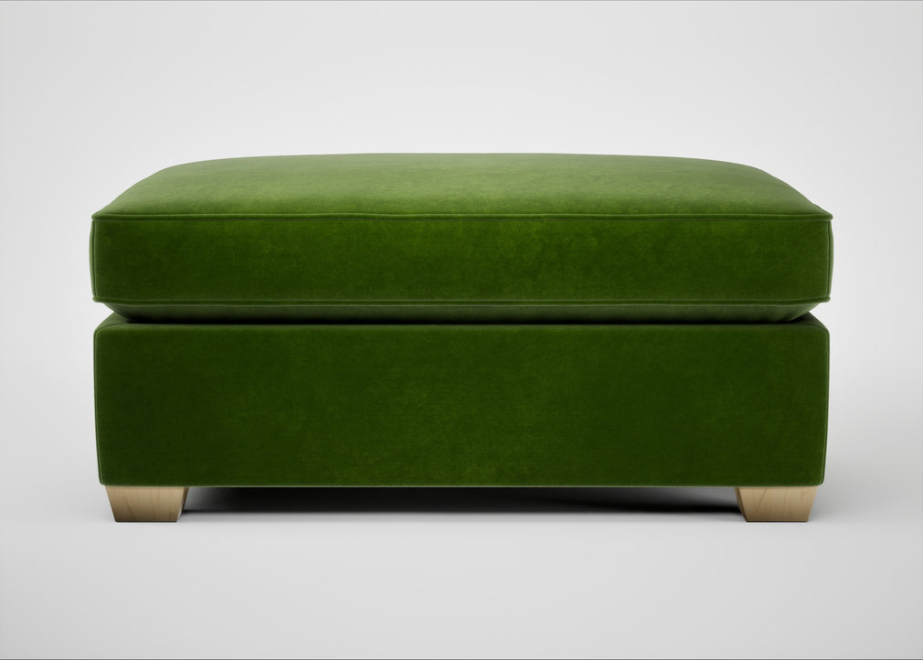 Torino Footstool Smart Luxe Velvet Grass / Natural