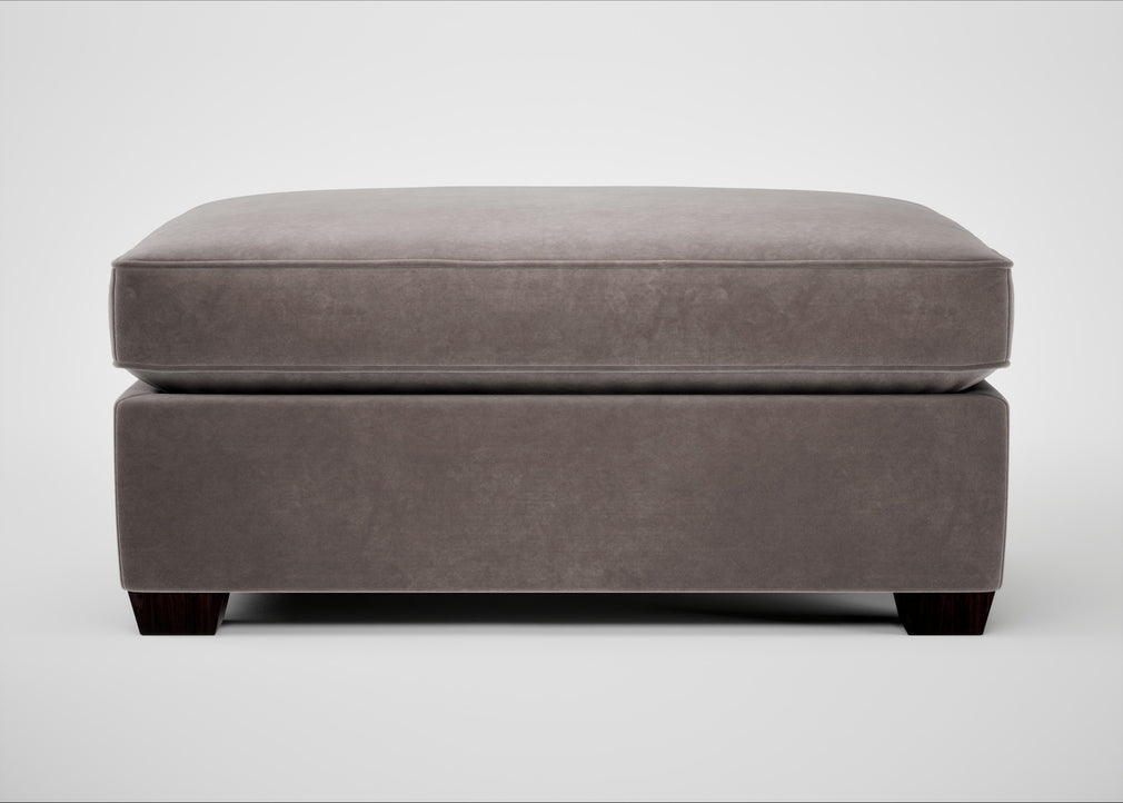 Torino Footstool Smart Luxe Velvet Mushroom / Black